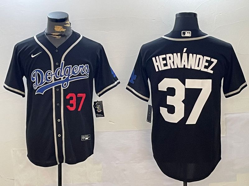 Men Los Angeles Dodgers #37 Hernandez Black Game 2024 Nike MLB Jersey style 11217->los angeles dodgers->MLB Jersey